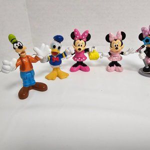 Lot of 6 Disney Figures Minnie Mouse Pluto Donald Duck Goofy figurines ClubHouse